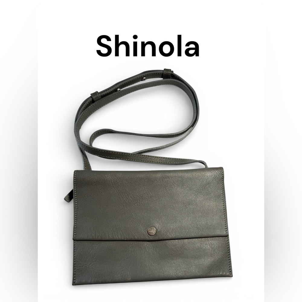 Shinola Detroit Grey Accordion Crossbody